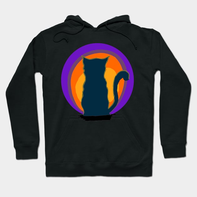 Cat Looking At Sunset Hoodie by FilMate